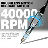 40000rpm Electric Nail File/Drill Machine UV901 - Rechargeable / Cordless / Portable - Black