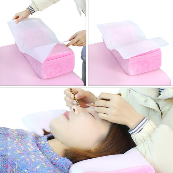 Disposable Non-Woven Sheets for Eyelashes Pillow - Pink - 100pcs