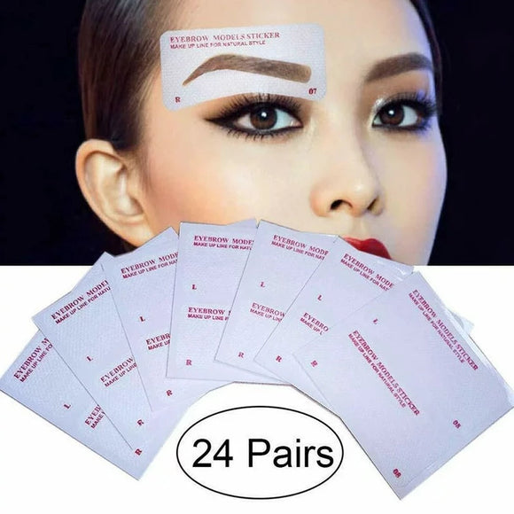 Eyebrow Stencil Stickers - 24 pairs
