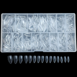 Almond - Medium - Full Cover - Soft Gel Nail Tips - 600pcs - Clear - Box