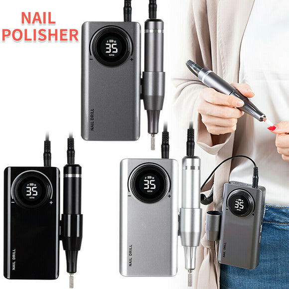 35000RPM Electric Nail File/Drill Machine - Rechargeable / Cordless / Portable