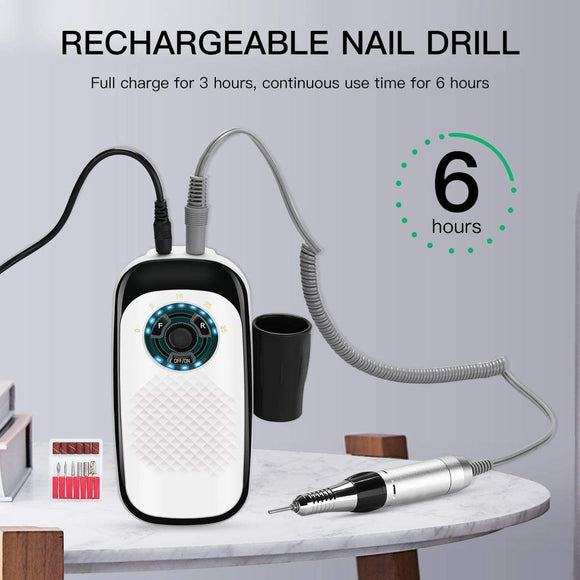 35000RPM Electric Nail File/Drill Machine - Rechargeable / Cordless / Portable - SML/M7