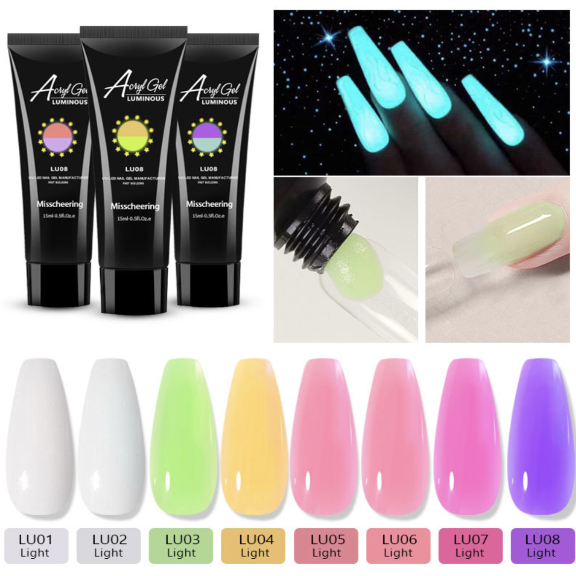 Glow in the dark polygel shop