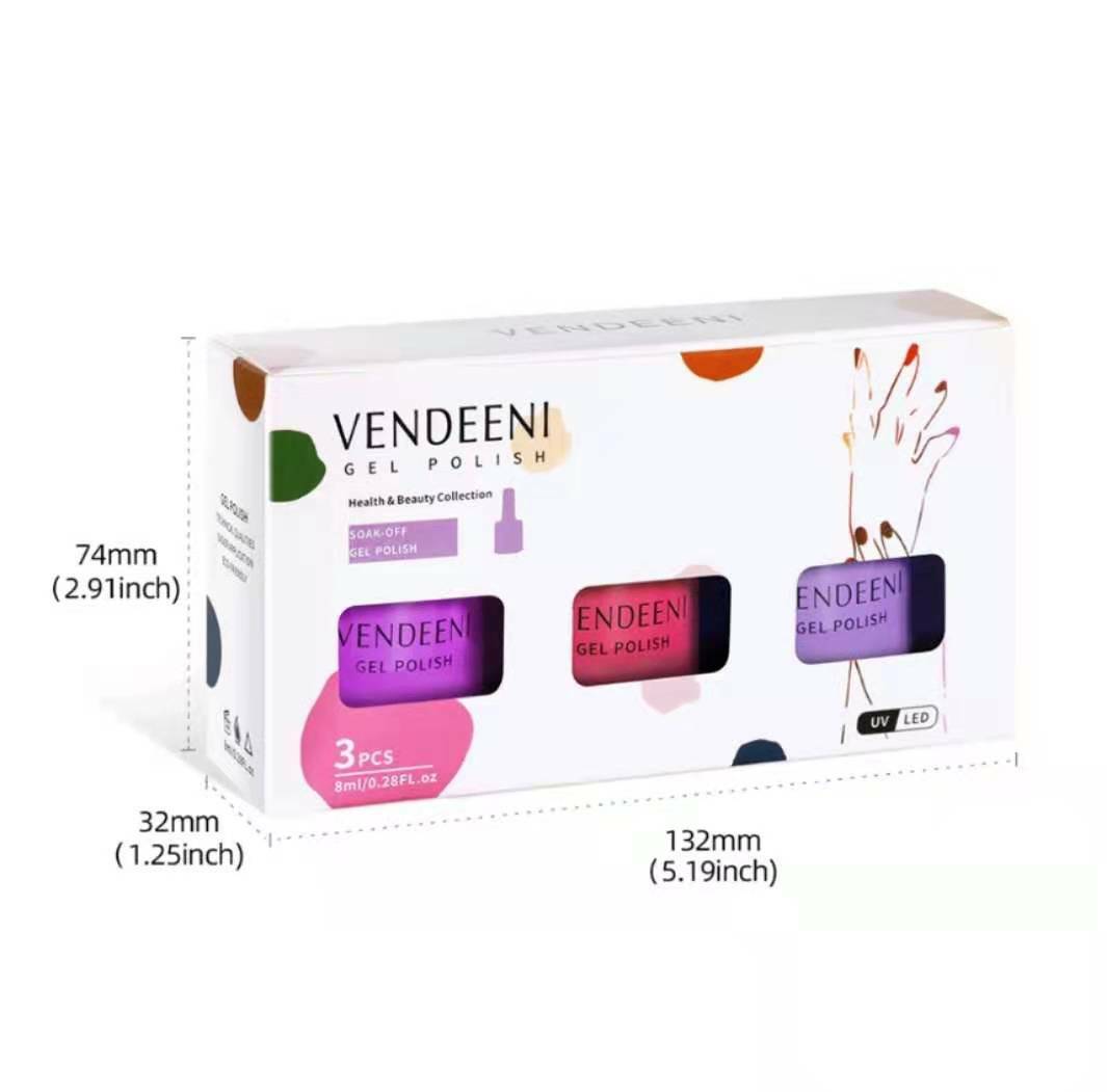 Vendeeni Uv Gel Polish 3pcs Set Set 3 Madz Nail And Beauty