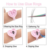 Eyelashes Extension Glue Heart Ring - 20pcs