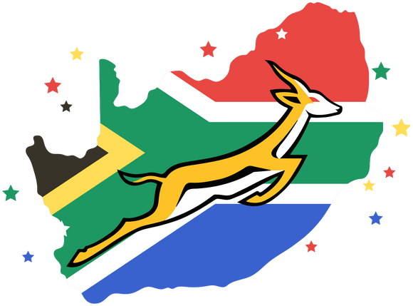 Springbok South Africa Flag land - Face Water Decals