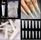 Coffin - XL Long Half Cover Nail Tips - 500pcs - (A-59)