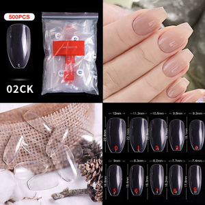 Coffin - Full Cover Nail Tips - 500pcs - Bag