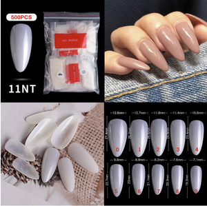 Almond - Full Cover Nail Tips - 500pcs - Bag