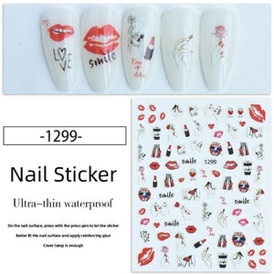 Nail Sticker - 1299- Kiss