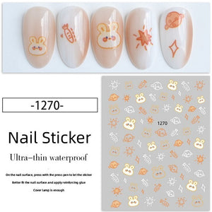 Nail Sticker - 1270 - Bunnies