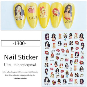 Nail Sticker - 1300 - Kiss