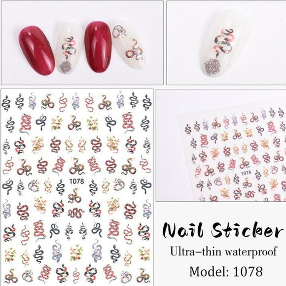 Nail Sticker - 1078 - Snakes