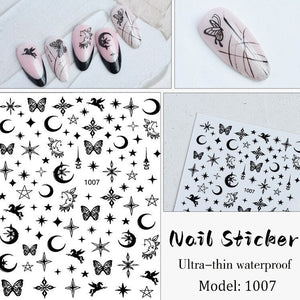 Nail Sticker - 1007 - Moon and Stars