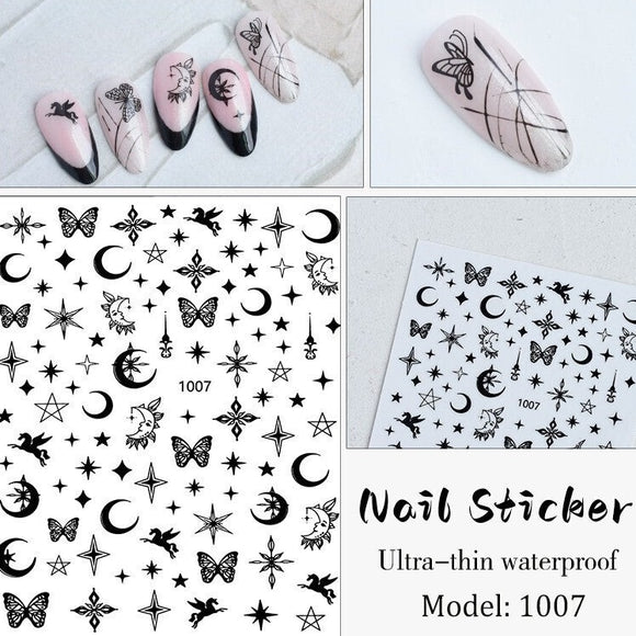 Nail Sticker - 1007 - Moon and Stars