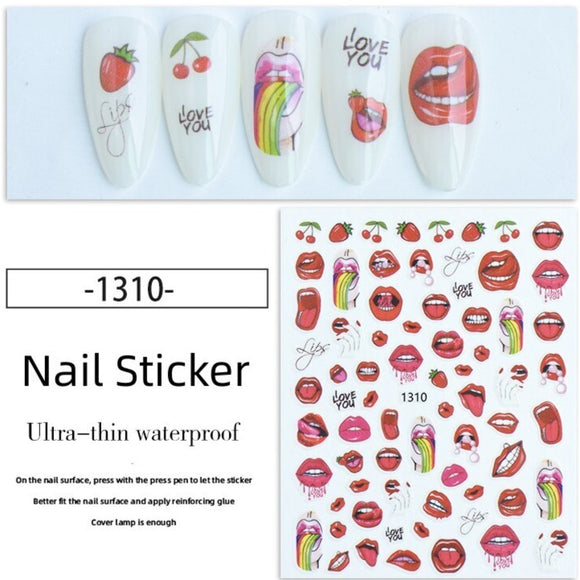 Nail Sticker - 1310 - Lips