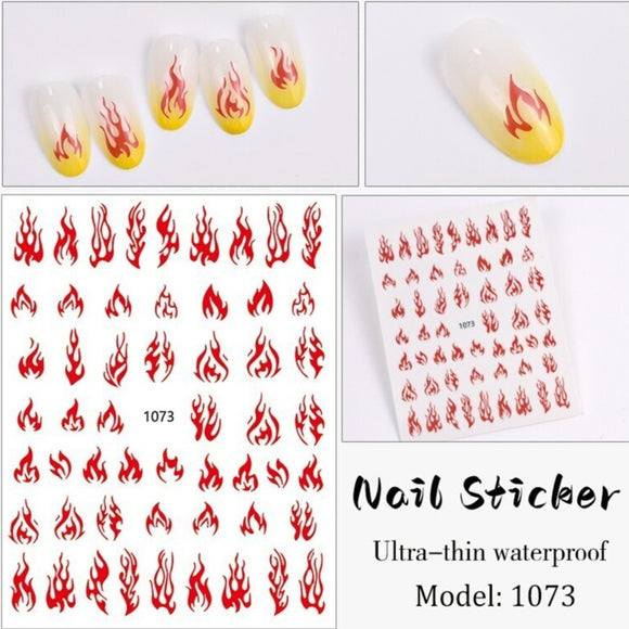 Nail Sticker - 1073 - Flames