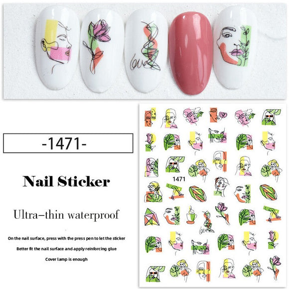 Nail Sticker - 1471 - Faces