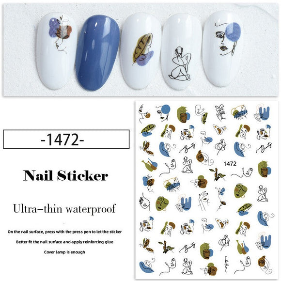 Nail Sticker - 1472 - Faces