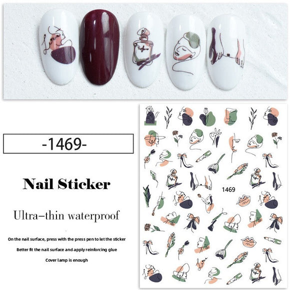Nail Sticker - 1469 - Faces