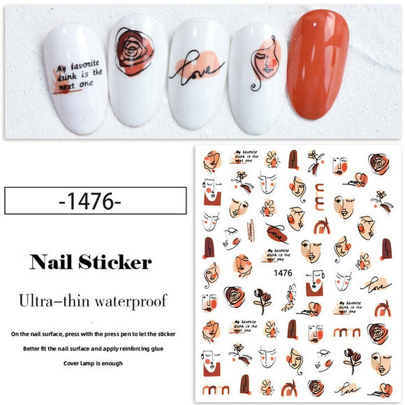 Nail Sticker - 1476 - Faces