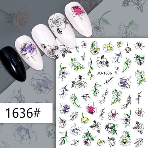 Nail Sticker - 1636 - Flowers
