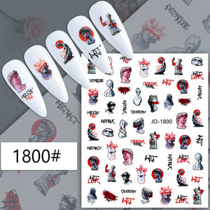 Nail Sticker - 1800 - Faces