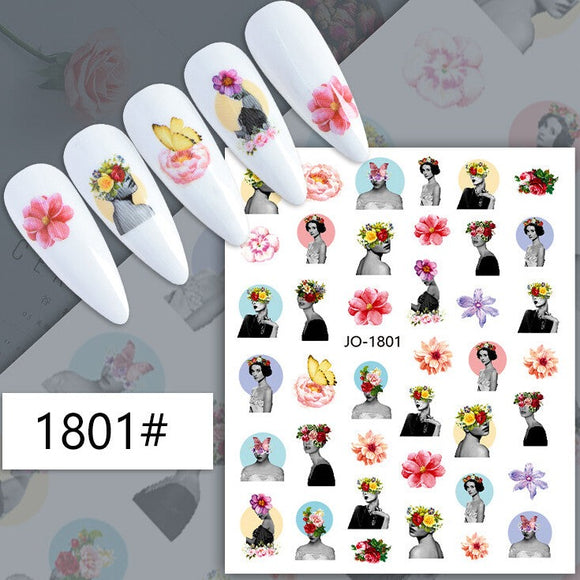 Nail Sticker - 1801 - Faces