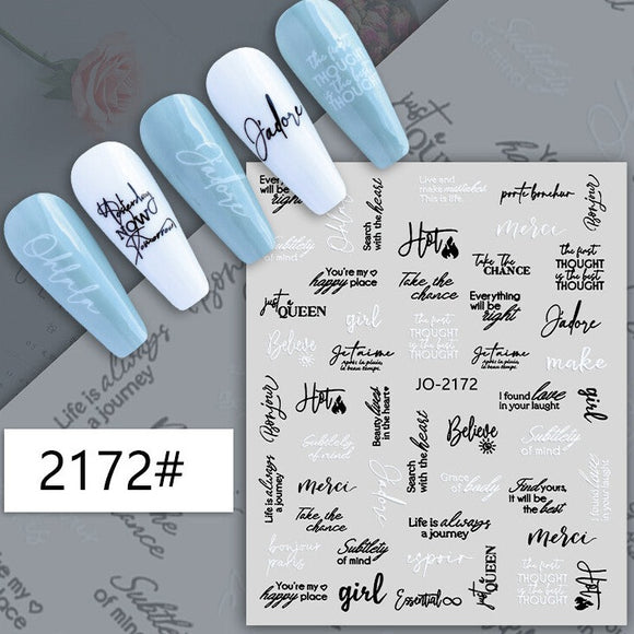 Nail Sticker - 2172 - French 7 English sayings