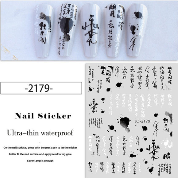 Nail Sticker - 2179 - Ink Printing Style