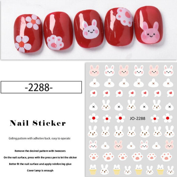 Nail Sticker - 2288 - Bunnies