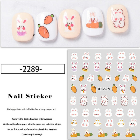 Nail Sticker - 2289 - Bunnies