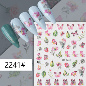 Nail Sticker - 2241 - Flowers & Butterflies