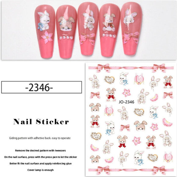 Nail Sticker - 2346 - Bunnies