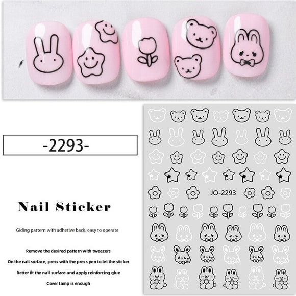 Nail Sticker - 2293 - Bunnies