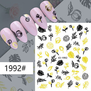 Nail Sticker - 1992 - Leaves and Flowers