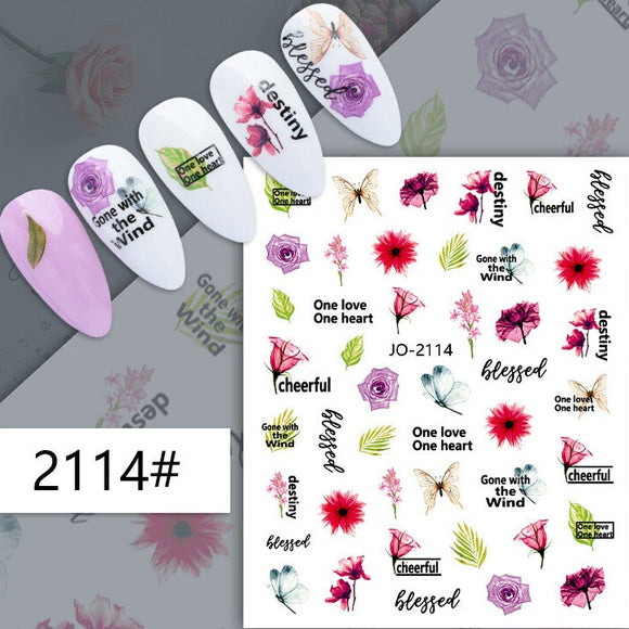 Nail Sticker - 2114 - Flowers