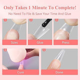 Coffin - XL Long Half Cover Nail Tips - (A5) - 240pcs - Box - Clear