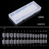 Squoval - Short - Full Cover - Soft Gel - Clear Matt - Nail Tips - 300pcs - M086