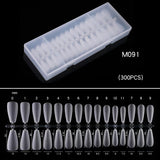 Coffin - Long - Full Cover - Soft Gel - Clear Matt - Nail Tips - 300pcs - M091