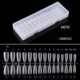 Coffin - Meduim - Full Cover - Soft Gel - Clear Matt - Nail Tips - 300pcs - M076