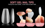 Squoval - Medium - Full Cover - Soft Gel - Clear Matt - Nail Tips - 300pcs - M074