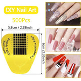 Nail Forms Tip Sculpting Guide Stickers - QZ07 - 500pcs Roll