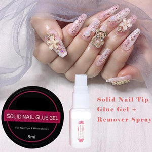 Solid Nail Glue Gel & Removal Spray - For Press-On Nails