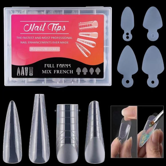Reusable Silicone French Tip Guides & Dual Form - 152pcs