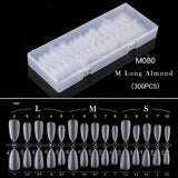 Oval - Meduim - Full Cover - Soft Gel - Clear Matt - Nail Tips - 300pcs - M080