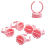 Eyelashes Extension Glue Ring - Pink - 100pcs