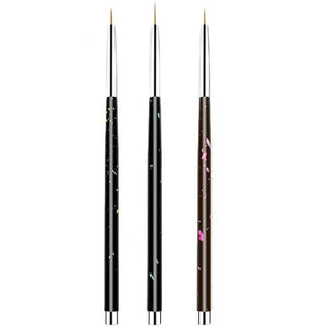 Drawing / Striping Brush - Black Speckeld Stem - 3pcs