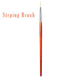 Nail Art Brush Set - Wood Stem- 4pcs