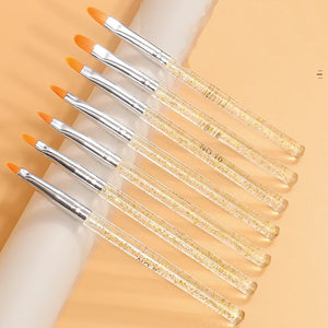 Gel Brush - Yellow Glitter - 7pcs